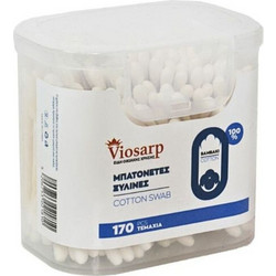 Viosarp Μπατονέτες Βαμβακερές Ξύλινες Μπεζ 170τμχ