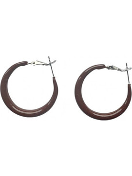 RO Accessories Γυναικεία Σκουλαρίκια Κρίκοι Καφέ E1179