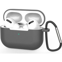 Techsuit Θήκη Σιλικόνης με Γάντζο για Apple AirPods Pro 3 Γκρι