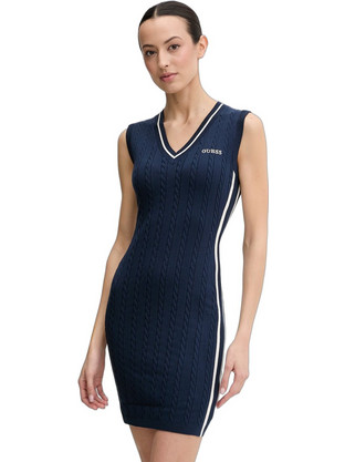 Guess Shari Mini Καθημερινό Φόρεμα Πλεκτό Navy Μπλε V6RK09Z4652-G7R1