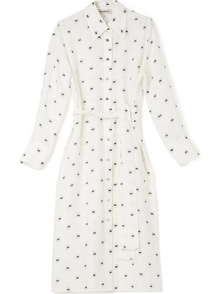 Milkwhite Midi Καθημερινό Φόρεμα Σεμιζιέ Λευκό DS24-220