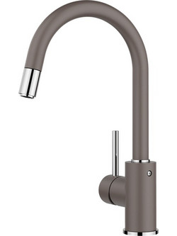 Blanco Mida-S 526967 Μπαταρία Κουζίνας Πάγκου Διπλής Παροχής Ανάμεικτη με Ντουζ Γκρι