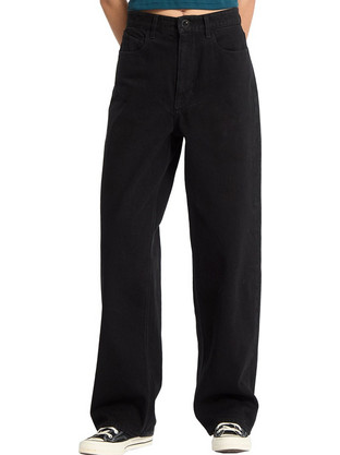 Volcom Weellow II Ψηλόμεσο Γυναικείο Τζιν Παντελόνι Relaxed Εφαρμογή Μαύρο B1912610-BLK
