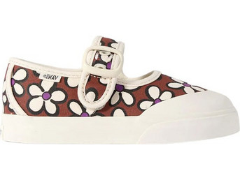 Vans Mary Jane Παιδικές Μπαλαρίνες Πάνινες με Ρυθμιζόμενο Λουράκι Καφέ Μπεζ VN000CRYRUS1