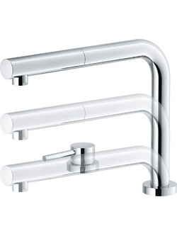 Franke Active Window 3156600062 Μπαταρία Κουζίνας Πάγκου Διπλής Παροχής Ανάμεικτη με Ντουζ Inox