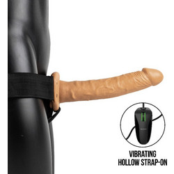 Shots RealRock 10" Hollow Harness Strap On με Dildo 25cm & Δόνηση Latin