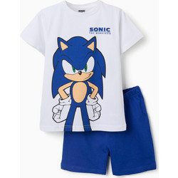 Zippy Sonic Παιδική Πιτζάμα Βαμβακερή Καλοκαιρινή Λευκή Royal Blue 26-ZKBUN010126004