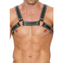 Ouch! Z Series Leather Chest Bulldog Λουριά Δεσίματος Μαύρα