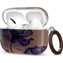 Tech-Protect Lamano Velvet Night Θήκη PC με Γάντζο για Apple AirPods Pro 1 / 2 Καφέ Μωβ