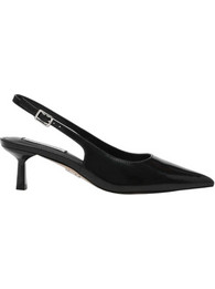 Steve Madden Korra Γόβες Slingback Δερμάτινες με Λεπτό Χαμηλό Τακούνι Μαύρες 11003902