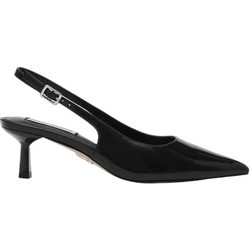 Steve Madden Korra Γόβες Slingback Δερμάτινες με Λεπτό Χαμηλό Τακούνι Μαύρες 11003902