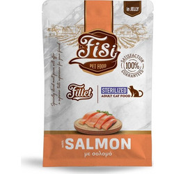 FISI Fillet Sterilised Adult with Salmon in Jelly 85gr