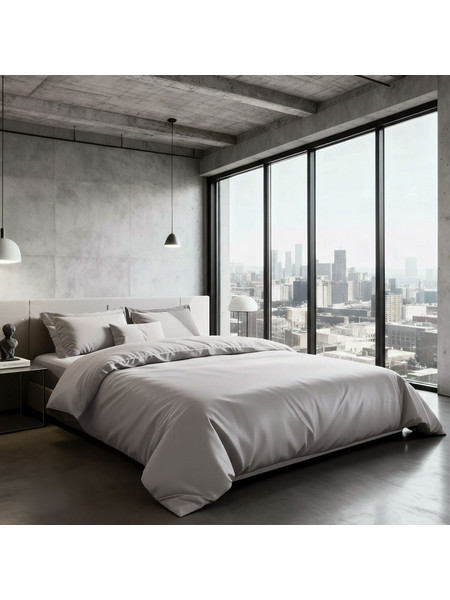 Makis Tselios Σεντόνι Υπέρδιπλο Βαμβακοσατέν 240x270 City 02 Silver