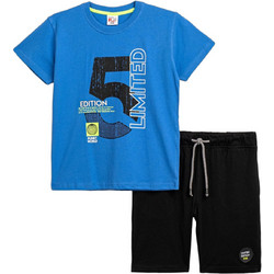 Funky Παιδικό Σετ για Αγόρι Καλοκαιρινό Royal Blue Μαύρο 126-101119-1
