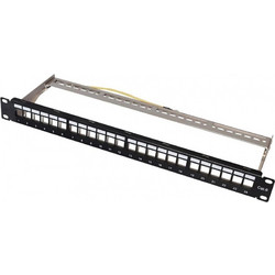 PowerOn BPP-F-24 Patch Panel Keystone Rack 1U 24 Θυρών Shielded FTP
