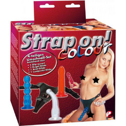 You2Toys Colour Harness Strap On με Dildo Μπλε Κόκκινο Clear