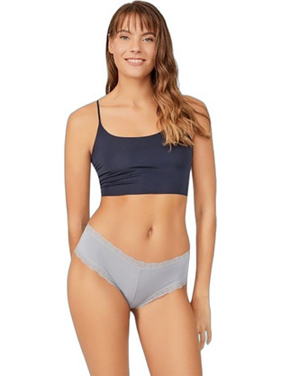 Cottonhill Γυναικείο Sexy Brazil με Δαντέλα Γκρι CH6040