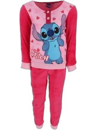 Disney Lilo & Stitch Παιδική Πιτζάμα Συνθετική Χειμωνιάτικη Φούξια Ροζ LIL23-2333A