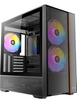 Antec Flux Rear Black Midi Tower Κουτί Υπολογιστή με Πλαϊνό Παράθυρο
