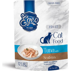 Egeo Pet Food Adult Grain Free with Tuna & Seabass in Broth 85gr