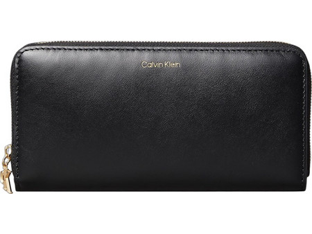 Calvin Klein Μεγάλο Δερμάτινο Γυναικείο Πορτοφόλι με Φερμουάρ Μαύρο LV04F1093G-UB1