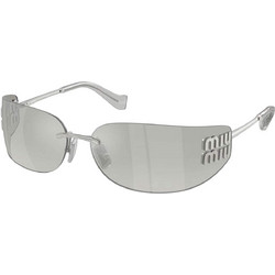 Miu Miu MUA51S 1BC10Y Γυναικεία Γυαλιά Ηλίου Μάσκα Μεταλλικά Ασημί με Γκρι Φακό
