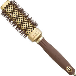 Olivia Garden Expert Blowout Staright Θερμική Βούρτσα Μαλλιών για Ίσιωμα Καφέ Χρυσή 30mm