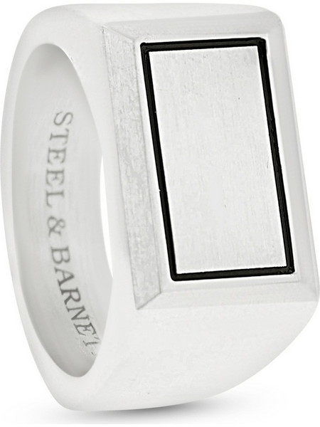 Steel & Barnett Ανδρικό Δαχτυλίδι Σεβαλιέ από Ατσάλι Ασημί R-LEG01