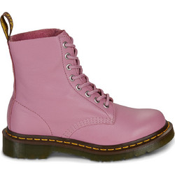 Dr. Martens 1460 Virginia Γυναικεία Αρβυλάκια Δερμάτινα Ροζ με Χοντρό Χαμηλό Τακούνι 13512653