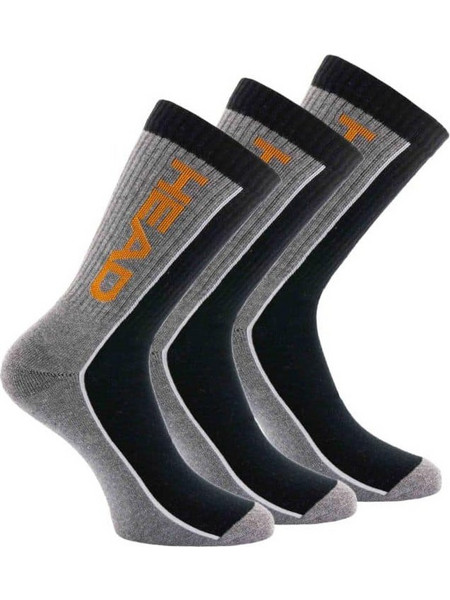 Head Ανδρικές Κάλτσες Ψηλές με Σχέδια Γκρι 3Pack 781011001-235