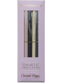 Designworks Twisty Slim Metal Celestial Σετ Στυλό Διαρκείας 1mm Μαύρο 4τμχ DPSM-2025