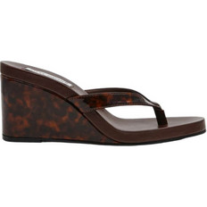 Steve Madden Καλοκαιρινές Γυναικείες Πλατφόρμες Ψηλές Δερμάτινες Σοκολατί SM11005308