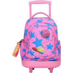 Lyc Sac Starlight Σχολική Τσάντα Τρόλεϊ Δημοτικού Ροζ 03947