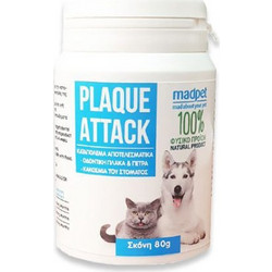 Madpet Plaque Attack Συμπλήρωμα Διατροφής Σκύλου & Γάτας για Οδοντική Φροντίδα σε Σκόνη 80gr