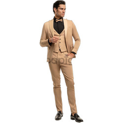 Versace 19V69 Adriano Ανδρικό Κοστούμι Χειμερινό με Κανονική Εφαρμογή & Γιλέκο Μπεζ 07.31