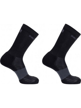 Salomon Ανδρικές Κάλτσες Ψηλές με Σχέδια Μαύρες 2Pack LC13382