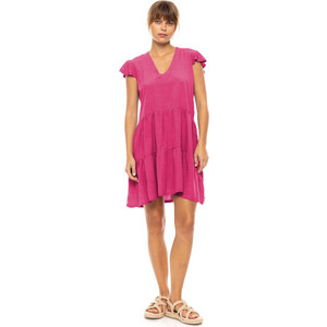 Pink Label Mini Καλοκαιρινό Καθημερινό Φόρεμα Μεταξωτό Φούξια BN-286