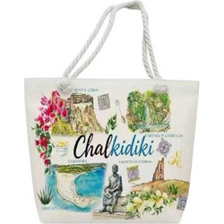 Tradesor Chalkidiki Υφασμάτινη Τσάντα Θαλάσσης Ώμου Μπεζ 37x48cm 871920