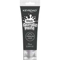 Keyroad Black Ακρυλικό Χρώμα Ζωγραφικής 75ml
