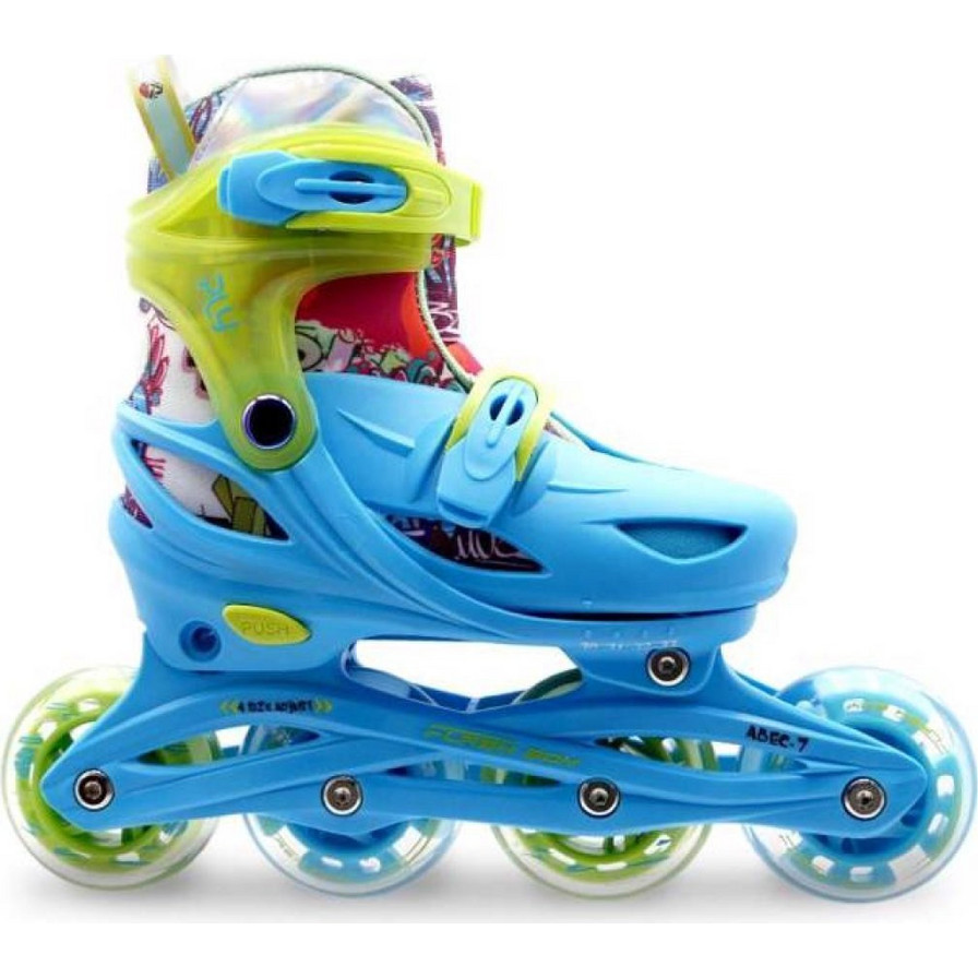 PLY Flash Boy Inline Αυξομειούμενα Rollers Παιδικά Μπλε Lime 18.400901 ...