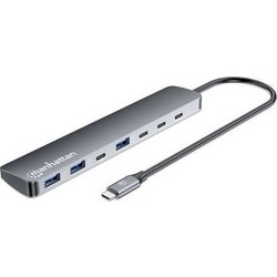 Manhattan 181167 USB Hub 3.0 USB-C με 7 Θύρες USB-A / USB-C & Εξωτερική Παροχή Ρεύματος