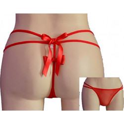 Papatya Γυναικείο Sexy String με Δαντέλα Κόκκινο 4370
