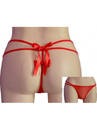 Papatya Γυναικείο Sexy String με Δαντέλα Κόκκινο 4370