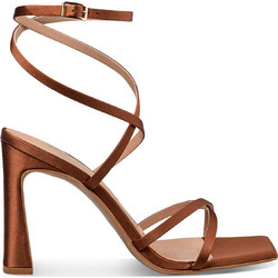 Envie Shoes Γυναικεία Πέδιλα Καφέ με Χοντρό Ψηλό Τακούνι E02-23722