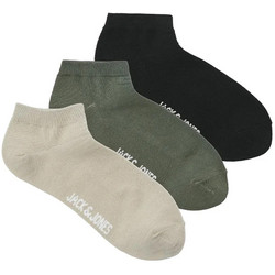 Jack & Jones Ανδρικές Κάλτσες Κοντές Χακί Μαύρες 3Pack 12292365