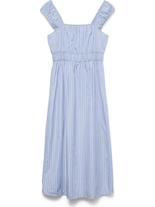 Vero Moda Midi Καλοκαιρινό Καθημερινό Φόρεμα Γαλάζιο 10340001