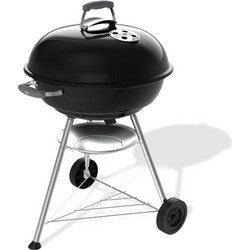 Weber Compact Kettle Ψησταριά Κάρβουνου Στρογγυλή με Καπάκι και Ρόδες Επιφάνειας 57cm 1502061