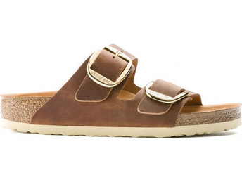 Birkenstock Arizona Big Buckle Δερμάτινα Γυναικεία Σανδάλια Ανατομικά Καφέ 1011073
