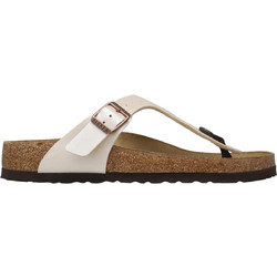 Birkenstock Gizeh Birko-Flor Δερμάτινες Γυναικείες Σαγιονάρες Ανατομικές Αντιολισθητικές Λευκές 943871