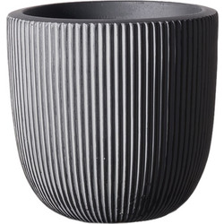 Supergreens Stripe XL Γλάστρα Εσωτερικού Χώρου Στρογγυλή Πήλινη Γκρι 44x36.5cm D-4940-8